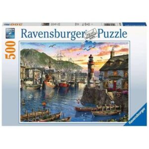 RAVENSBURGER 500 PIECE SUNRISE AT THE PORT