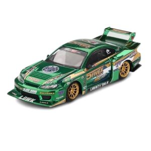 MINI GT 1:64 LB-SUPER SILHOUETTE NISSAN S15 SILVIA LBWK 2024 FAUSTO RACING GREEN CHROME (MGT00858)
