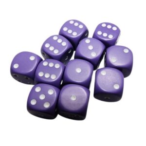 CHESSEX 25607 OPAQUE 16mm 12xD6 PURPLE/WHITE
