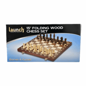 LAUNCH 15" FOLDING BURNT WOOD CHESS SET