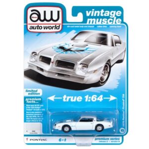 AUTO WORLD 1:64 PREMIUM COLLECTION 1976 PONTIAC FIREBIRD CAMEO WHITE