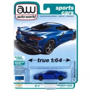 AUTO WORLD 1:64 PREMIUM COLLECTION 2020 CHEVROLET CORVETTE C8 ELKHART LAKE BLUE
