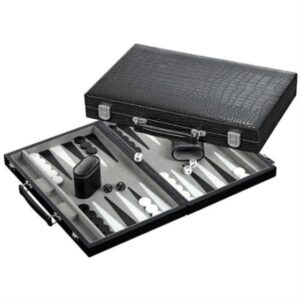 PHILOS BACKGAMMON 15" BLACK CROCODILE