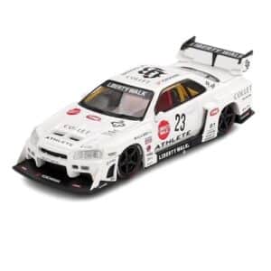 MINI GT 1:64 NISSAN SKYLINE GT-R (R34) LB-ER34 SUPER SILHOUETTE ATHLETE #23 WHITE (MGT01059)