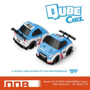 MINI GT 1:64 QUBECARZ #008 LB★WORKS NISSAN GT-R R35 TYPE 1 GT WORKS '70 (QZ00204)