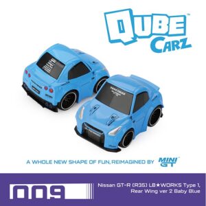 MINI GT 1:64 QUBECARZ #009 LB★WORKS NISSAN GT-R R35 TYPE 1 BABY BLUE (QZ00302)