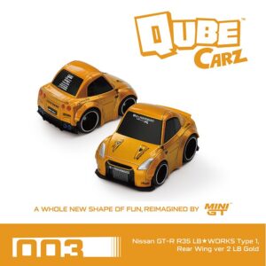 MINI GT 1:64 QUBECARZ #003 LB★WORKS NISSAN GT-R R35 TYPE 1 LB GOLD (QZ00301)