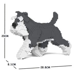 JEKCA BLOCKS STANDARD SCHNAUZER GREY/WHITE WALKING (03S-M01)