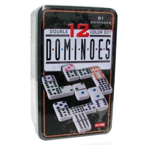 GAMELAND DOMINOES D12 TIN COLOUR DOTS