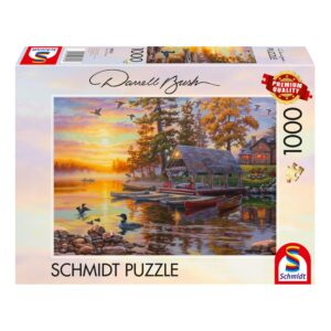 SCHMIDT 1000 PIECE DARRELL BUSH BOATHOUSE WITH CANOES