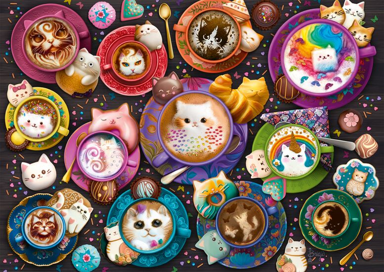 SCHMIDT 500 PIECE COFFEE ART KITTENS - Image 2