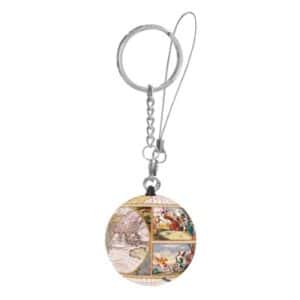 PINTOO 24 PIECE KEYCHAIN ANTIQUE MAP