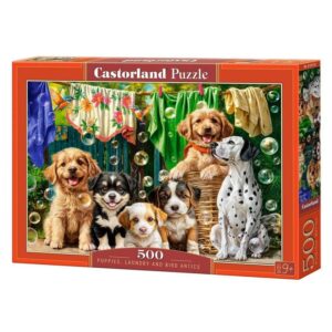 CASTORLAND 500 PIECE PUPPIES, LAUNDRY AND BIRD ANTICS