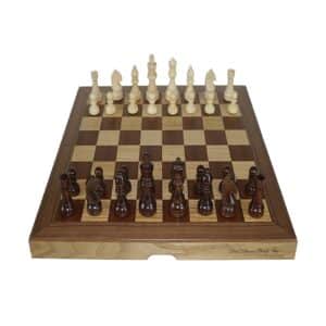 DAL ROSSI 16" FOLDING CHESS LIGHT WALNUT COLOR