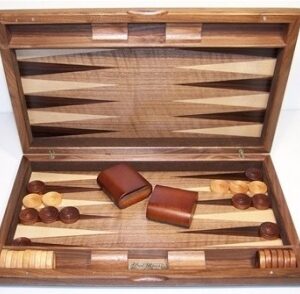 DAL ROSSI 15" BACKGAMMON BURL WALNUT