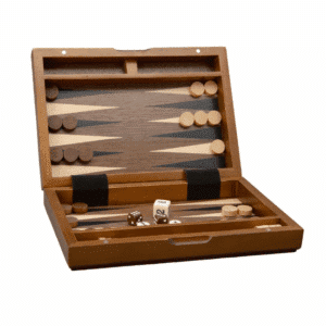 DAL ROSSI 9" WOOD BACKGAMMON TRAVEL MAGNETIC