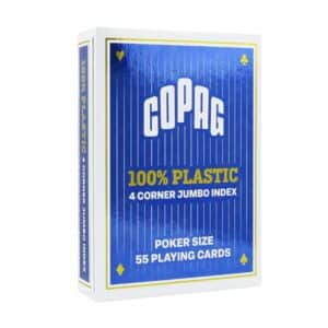 COPAG POKER 4 CORNER JUMBO INDEX 100% PLASTIC BLUE