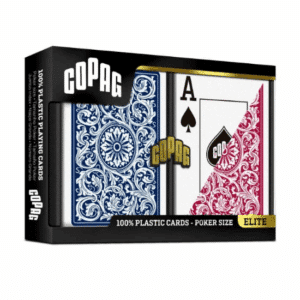 COPAG ELITE POKER JUMBO 100% PLASTIC RED/BLUE