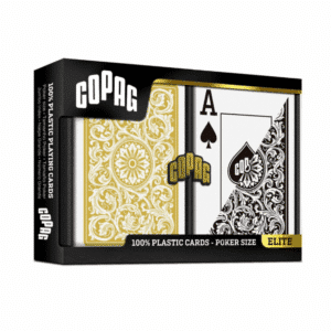 COPAG ELITE POKER 100% PLASTIC GOLD/BLACK