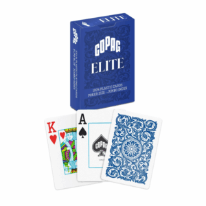 COPAG ELITE POKER JUMBO INDEX 100% PLASTIC BLUE