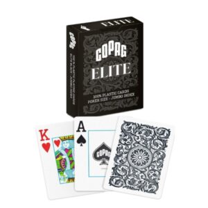 COPAG ELITE POKER JUMBO INDEX 100% PLASTIC BLACK