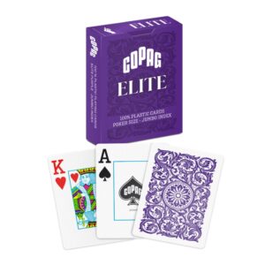 COPAG ELITE POKER JUMBO INDEX 100% PLASTIC PURPLE