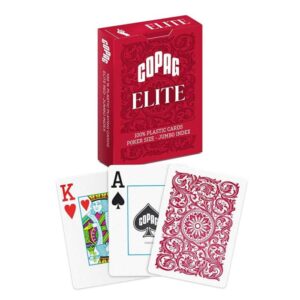COPAG ELITE POKER JUMBO INDEX 100% PLASTIC RED