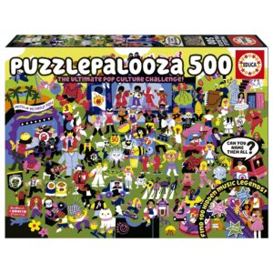 EDUCA 500 PIECE PUZZLEPALOOZA 100 HIDDEN MUSIC LEGENDS