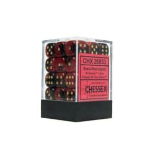 CHESSEX 26833 GEMINI 12mm 36xD6 RED-BLACK/GOLD