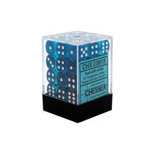 CHESSEX 23815 TRANSLUCENT 12mm 36xD6 TEAL/WHITE