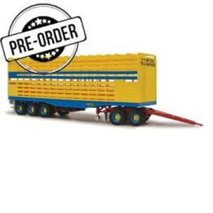 (PRE-ORDER NOW) HIGHWAY REPLICAS 1:64 HAMPTON TRANSPORT SOLUTIONS LIVESTOCK TRAILER AND DOLLY (12961)