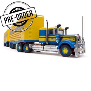 (PRE-ORDER NOW) HIGHWAY REPLICAS 1:64 KENWORTH LIVESTOCK ROAD TRAIN HAMPTON TRANSPORT SOLUTIONS (12039)