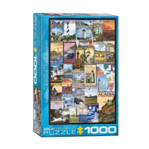 EUROGRAPHICS 1000 PIECE LIGHTHOUSES VINTAGE POSTERS