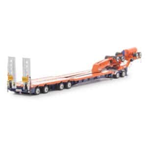 DRAKE 1:50 4x8 DROP DECK W/ HYD G/N SWINGWING TRAILER ORANGE BLUE (ZT09341)