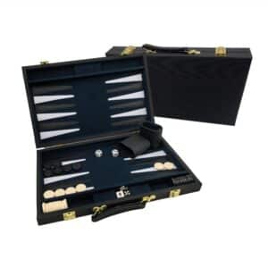 BACKGAMMON 15 " BLACK STRIP TEXTURED