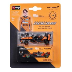 BBURAGO PREMIUM 1:64 F1 MCLAREN MCL39 2025 AUSTRALIAN GP W/COLLECTOR BOX #81 PIASTRI