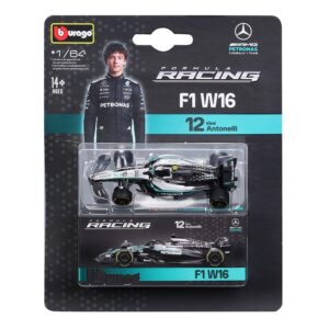 BBURAGO PREMIUM 1:64 F1 MERCEDES-AMG W16 2025 W/COLLECTOR BOX #12 ANTONELLI