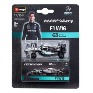 BBURAGO PREMIUM 1:64 F1 MERCEDES-AMG W16 W/COLLECTOR BOX #63 RUSSELL