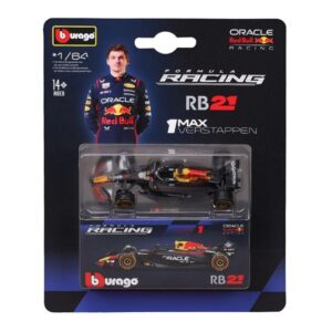 BBURAGO PREMIUM 1:64 F1 RED BULL RB21 W/COLLECTOR BOX #1 MAX VERSTAPPEN