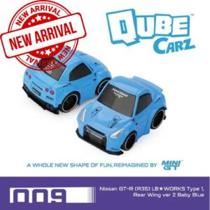MINI GT 1:64 QUBECARZ #009 LB★WORKS NISSAN GT-R R35 TYPE 1 BABY BLUE (QZ00302)
