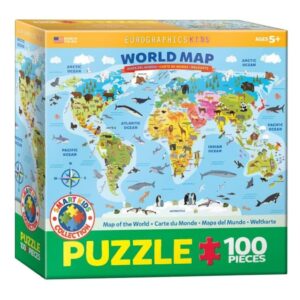 EUROGRAPHICS 100 PIECE ILLUSTRATED WORLD MAP
