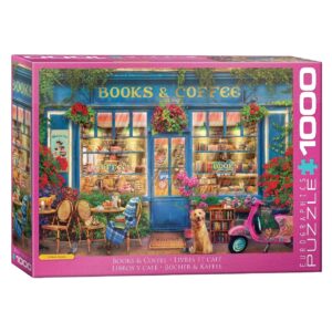 EUROGRAPHICS 1000 PIECE BOOKS AND COFFEE