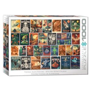 EUROGRAPHICS 1000 PIECE VINTAGE ALIEN POSTERS