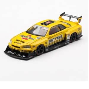 MINI GT 1:64 NISSAN SKYLINE GT-R (R34) LB-ER34 SUPER SILHOUETTE #5 SPORT YELLOW (MGT01182)