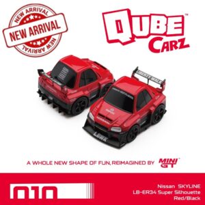 MINI GT 1:64 QUBECARZ #010 NISSAN LB-ER34 SUPER SILHOUETTE SKYLINE RED/BLACK