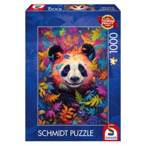SCHMIDT 1000 PIECE PANDA IN A RAINBOW COLOURED FOREST
