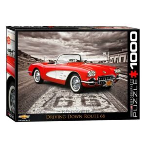 EUROGRAPHICS 1000 PIECE 1959 CORVETTE DRIVING DOWN ROUTE 66