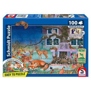 SCHMIDT 100 PIECE ANIMAL VISIT BY NIGHT