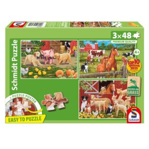 SCHMIDT 3x48 PIECE ANIMALS ON THE FARM